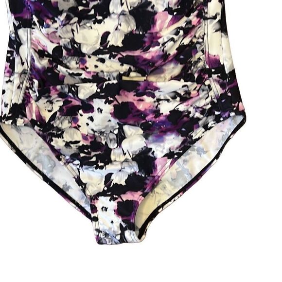 Rouched Floral One Piece Swimsuit - Picture 3 of 5